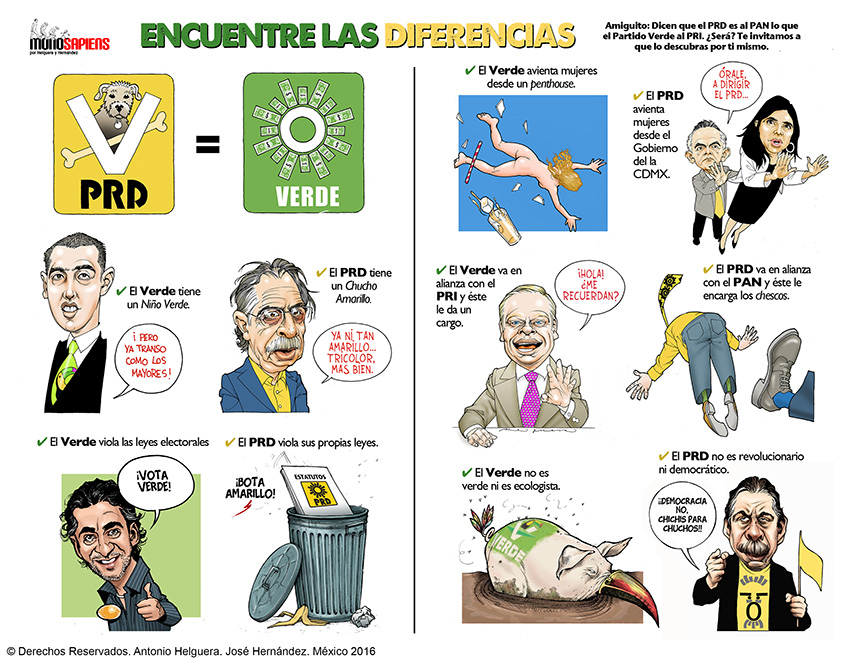 Encuentre las diferencias. Domingo 24 de julio de 2016